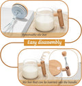 Self Mixing Glass Cup with Lid & Handle