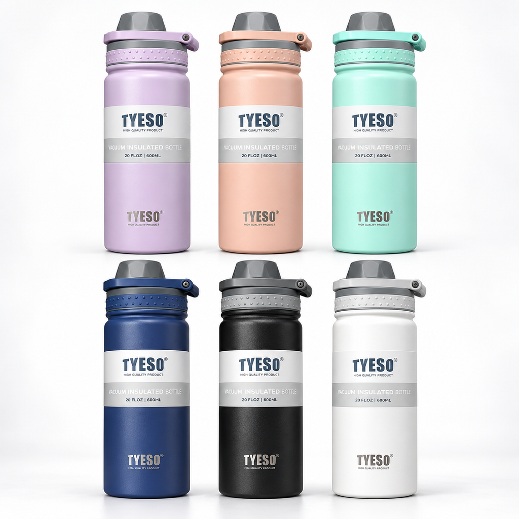 TYESO 600ml Vacuum Insulated Bottle with Carry Handle