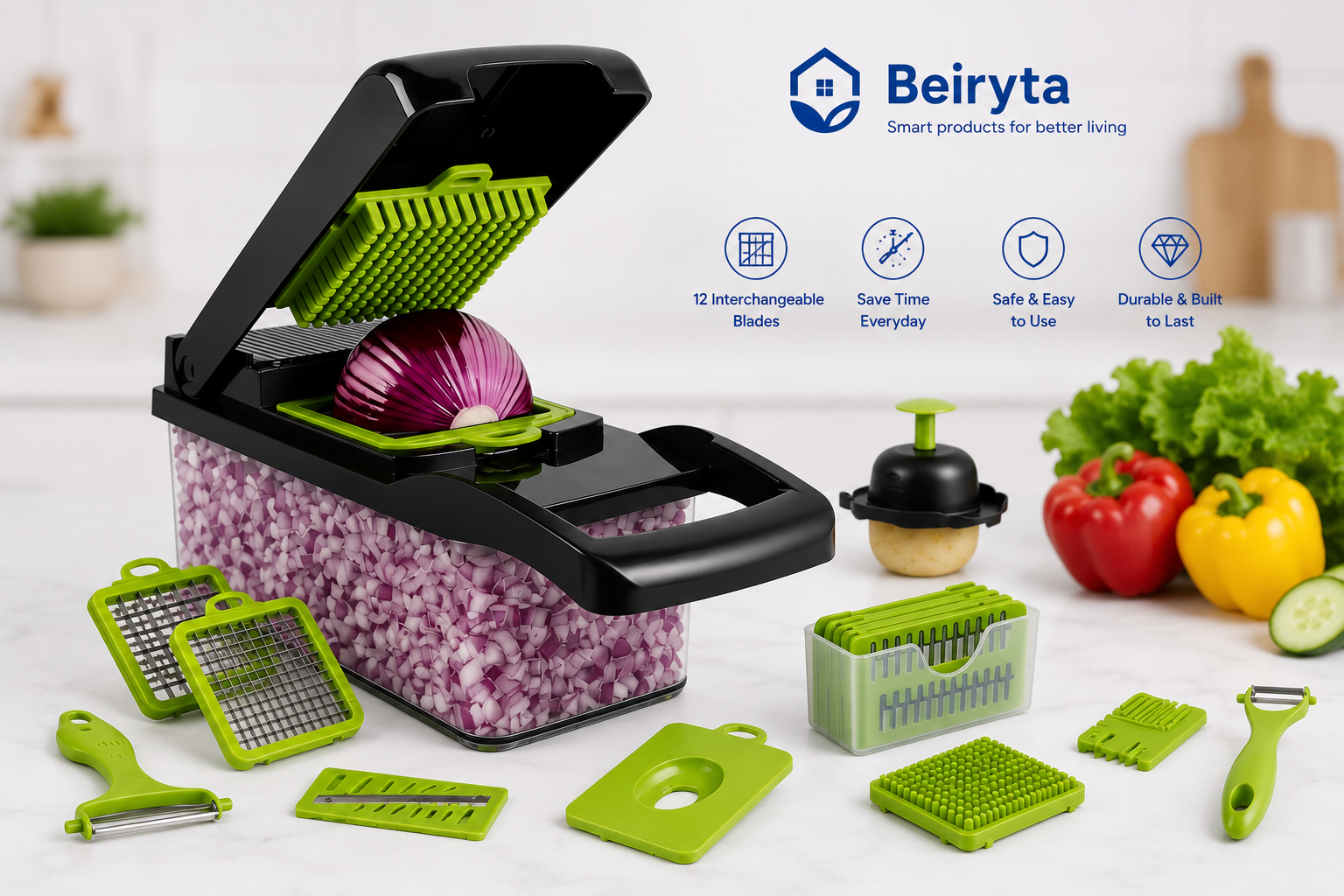12-in-1 Vegetable Chopper & Slicer