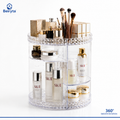 Beiryta 360° Rotating Makeup Organizer with large storage compartments for cosmetics, skincare, perfumes, and makeup brushes on a clean white background.