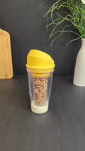Beiryta yellow cereal and milk cup with separate compartments