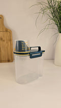 Beiryta clear dry food storage dispenser with measuring cup and locking lid