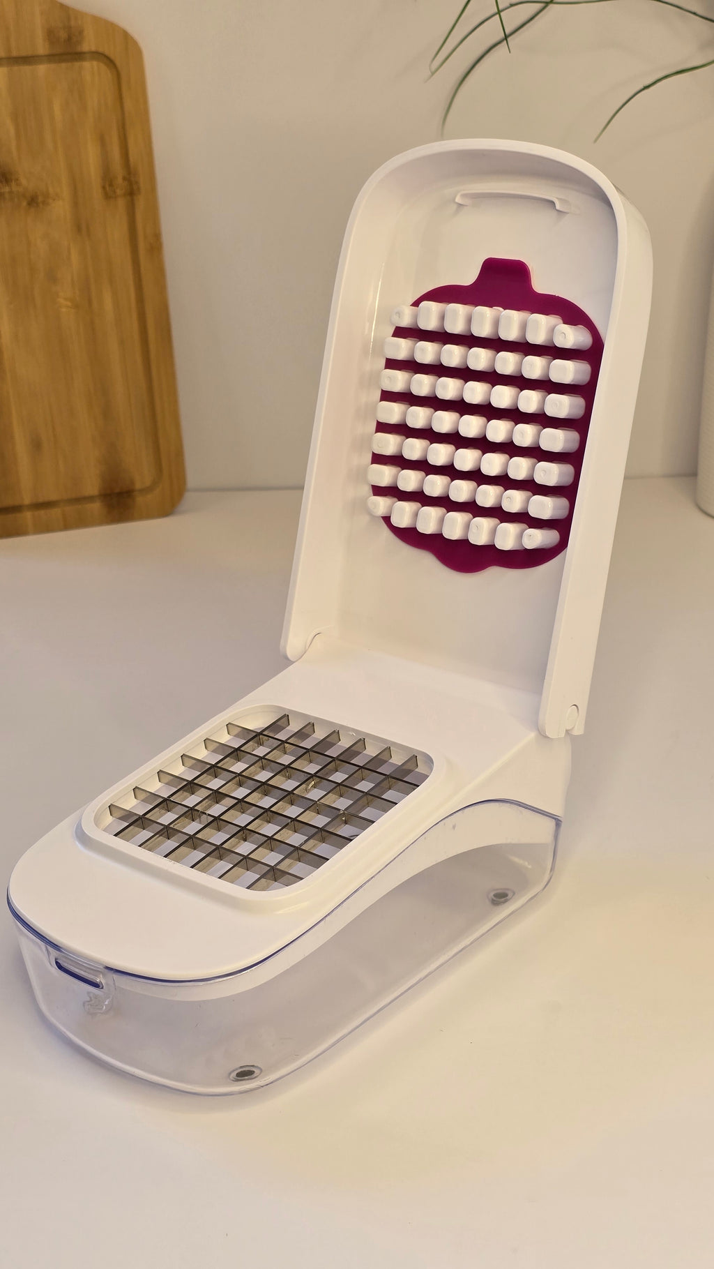 Beiryta Easy-Press Vegetable Chopper with cutting grid and container