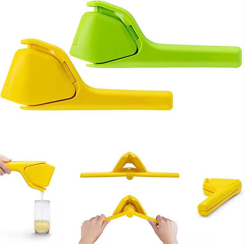 Beiryta Easy-Squeeze manual lemon juicer pressing fresh lemon juice into a glass