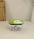 Green Beiryta pull-cord manual food chopper with clear bowl and stainless-steel blades