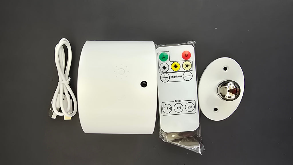 Packaging for the Beiryta rechargeable LED wall light with remote control