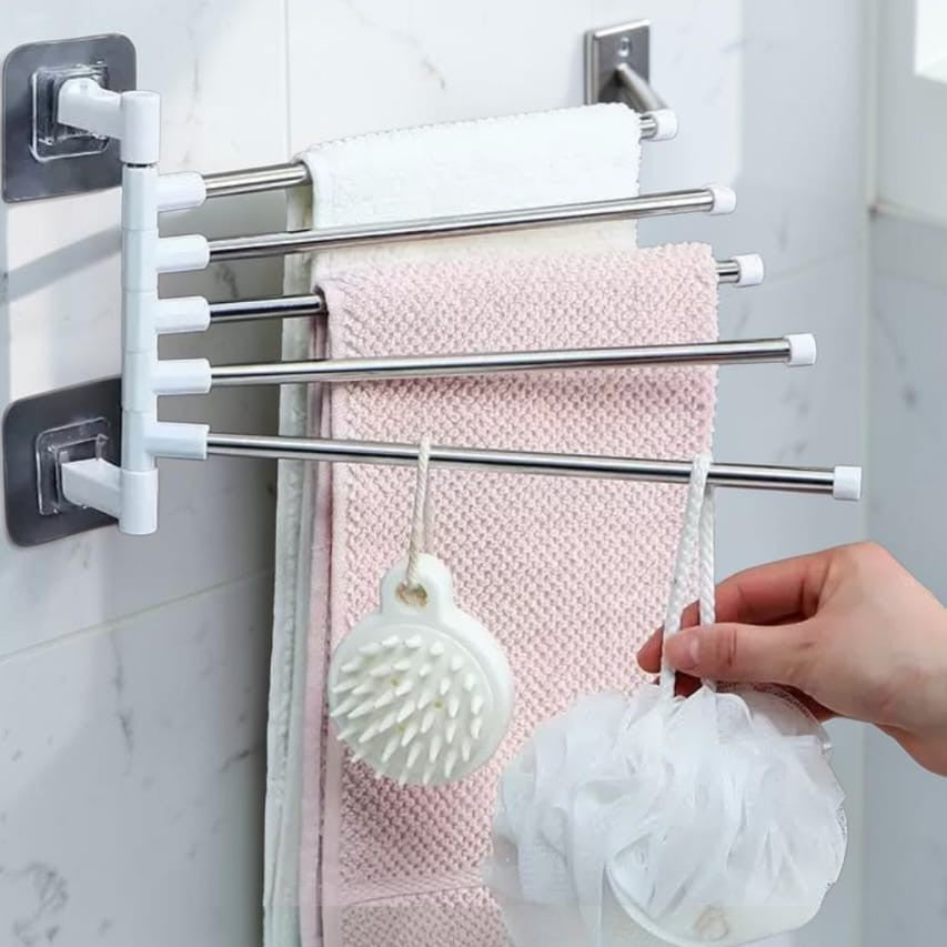 Beiryta 4-Arm Rotating No-Drill Towel Rack
