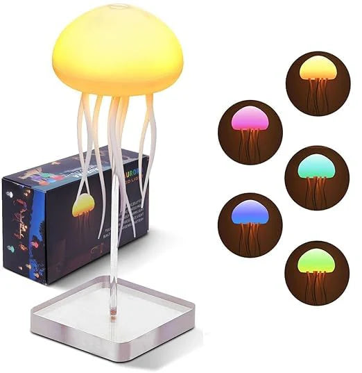 Jellyfish LED lamp illuminated in several different colours