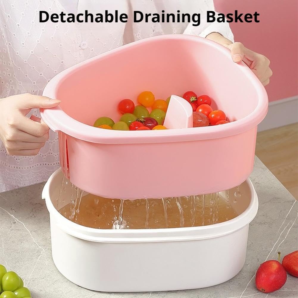Manual Fruit & Vegetable Spinner with Draining Basket