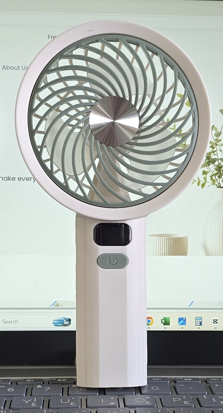 Beiryta Rechargeable Handheld Fan with Digital Display & Stand