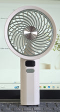 Beiryta Rechargeable Handheld Fan with Digital Display & Stand