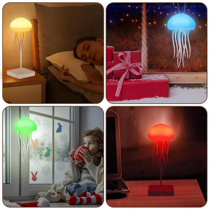 colours
Jellyfish lamp showing warm and multicolour lighting effects