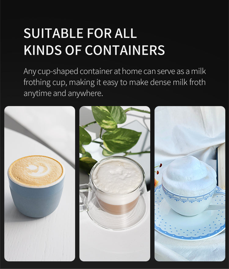 Examples of foamy drinks prepared with a handheld milk frother