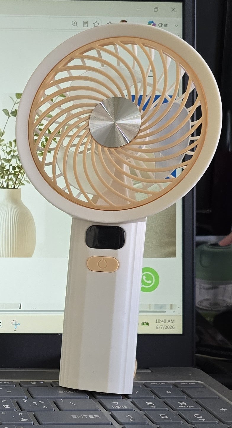 Beiryta Rechargeable Handheld Fan with Digital Display & Stand